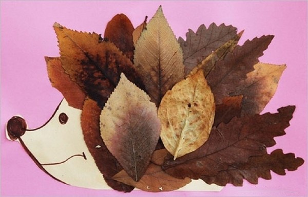 Applique de folhas de outono para o jardim de infância e 1-2 aulas de escola, aulas de mestrado com foto e vídeo