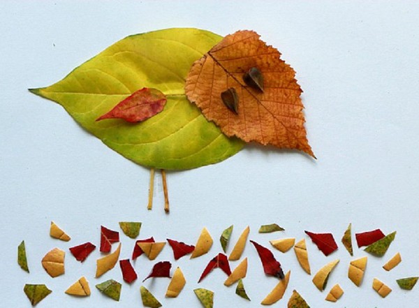 Applique de folhas de outono para o jardim de infância e 1-2 aulas de escola, aulas de mestrado com foto e vídeo