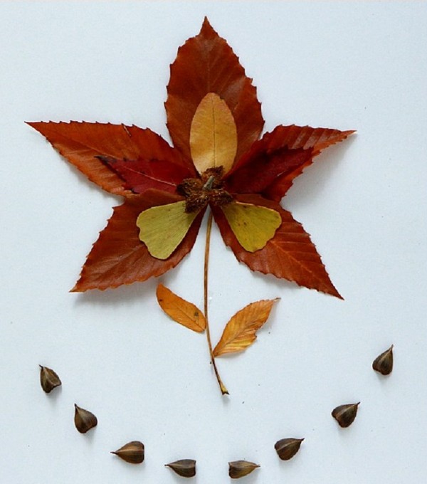 Applique de folhas de outono para o jardim de infância e 1-2 aulas de escola, aulas de mestrado com foto e vídeo