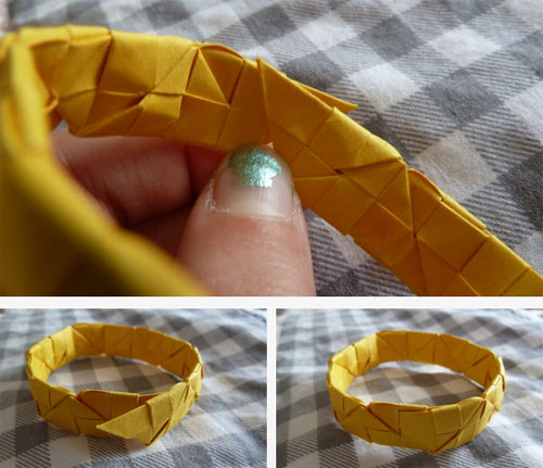 Braceletes Origami com as próprias mãos