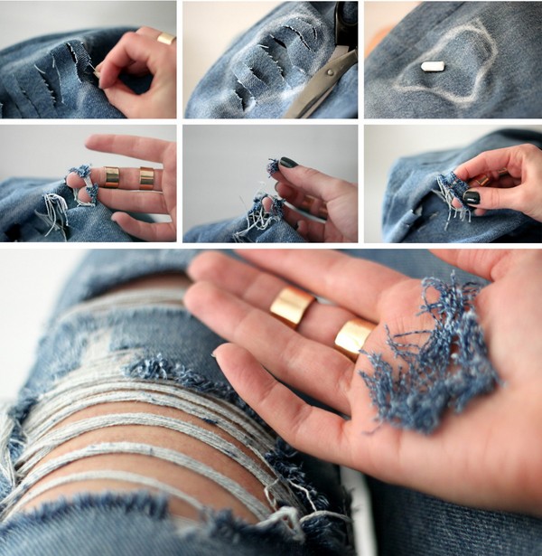 Como fazer jeans com scuffs ou jeans rasgado você mesmo
