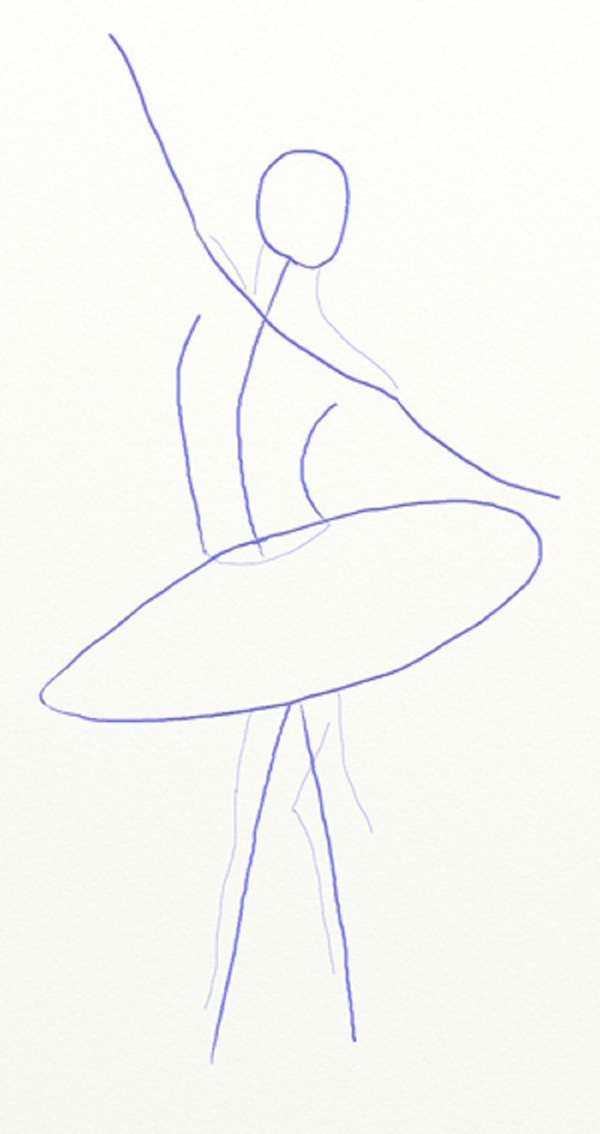 Como desenhar uma bailarina facilmente e simplesmente