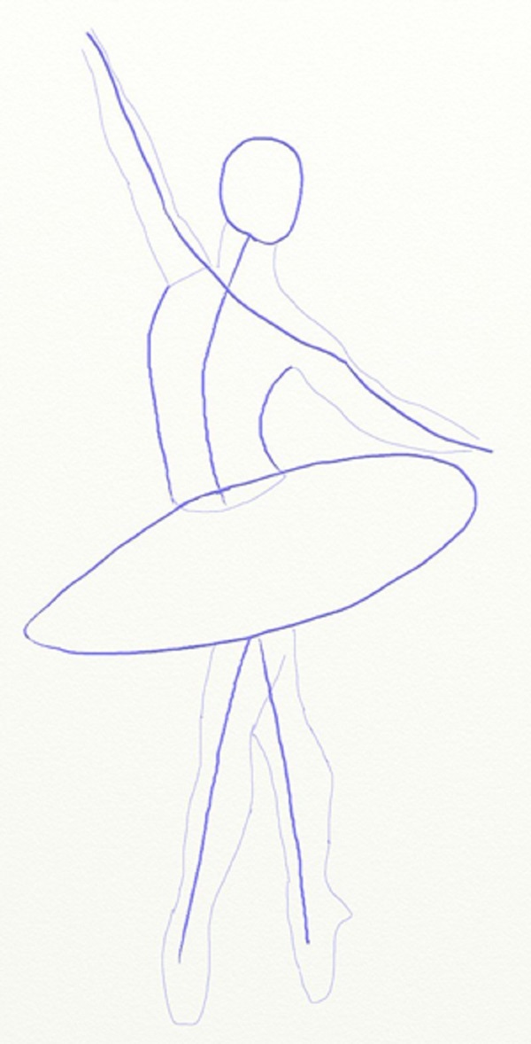 Como desenhar uma bailarina facilmente e simplesmente