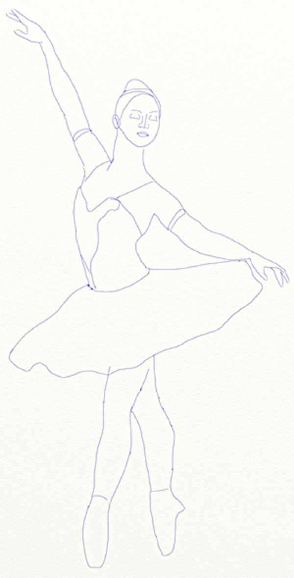 Como desenhar uma bailarina facilmente e simplesmente