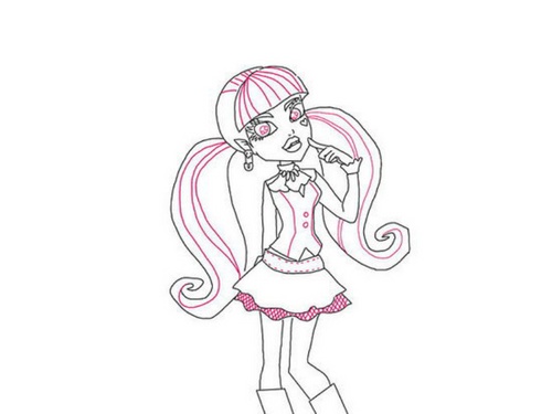 Como desenhar Claudine Woolf do "Monster High"?