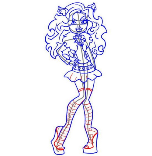 Como desenhar Claudine Woolf do "Monster High"?