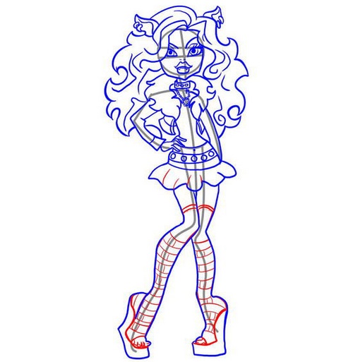 Como desenhar Claudine Woolf do "Monster High"?
