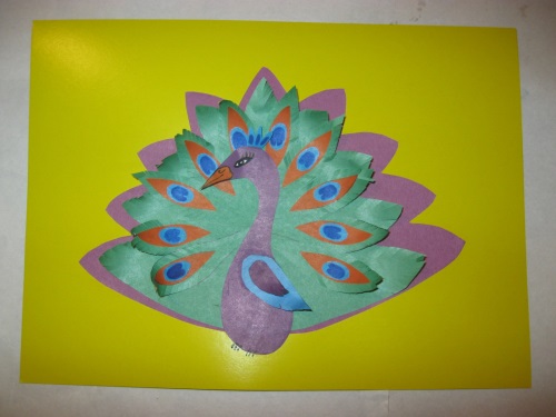 Como fazer um aplicativo de pássaro a partir de papel colorido, classe mestre. Aplicação de aves para crianças, fotos passo a passo