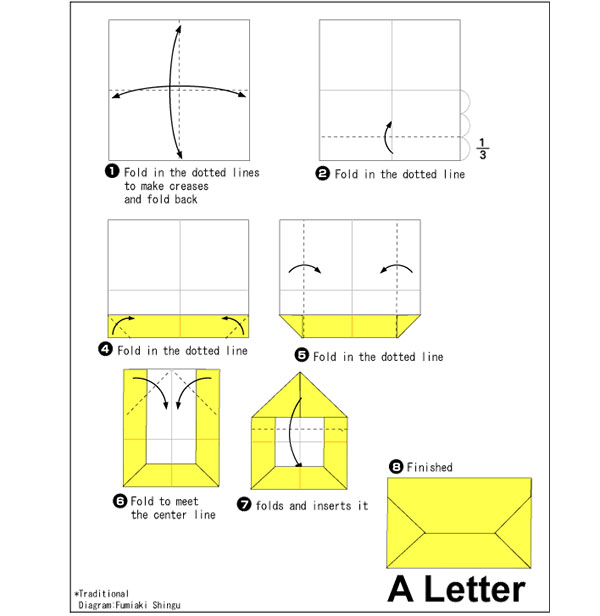 Envelope de papel A4 com suas próprias mãos
