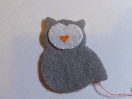 Brooch coruja de feltro