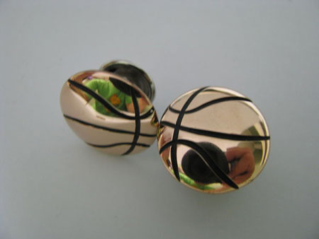 Abotoaduras em forma de basquete