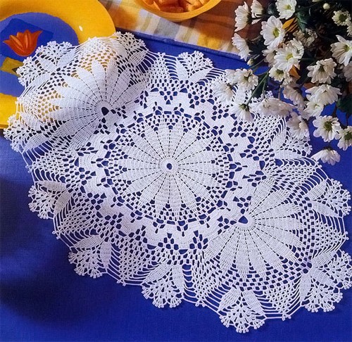 Toalha de mesa aberta crocheted