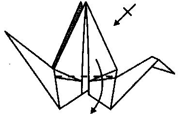 Origami de guindaste clássico