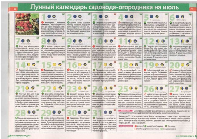 Calendário lunar do jardineiro no meio da gama 2015