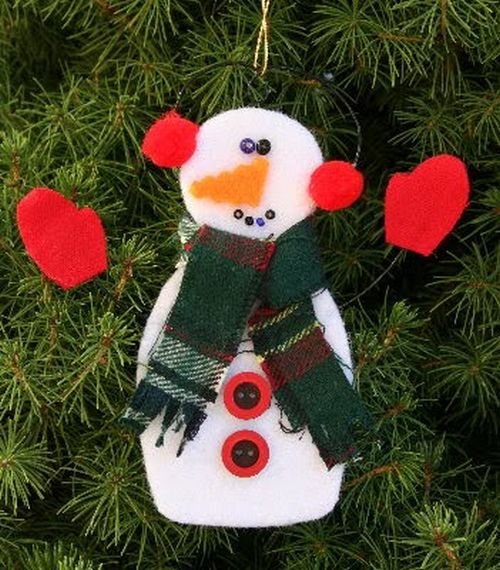 O ímã original de boneco de neve feito de feltro