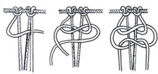 Macrame: único nó plano Macrame: único nó plano