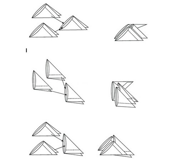 Modular Origami: Animais - Esquemas de montagem