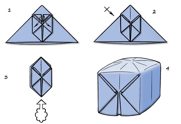 Snowman origami para iniciantes