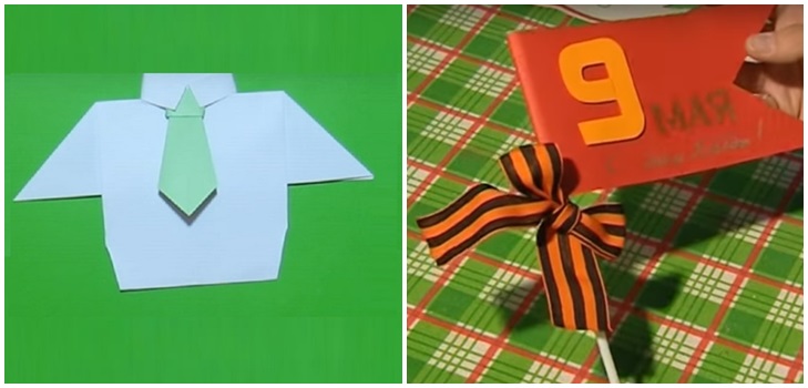 Cartão postal em 9 de maio com suas próprias mãos