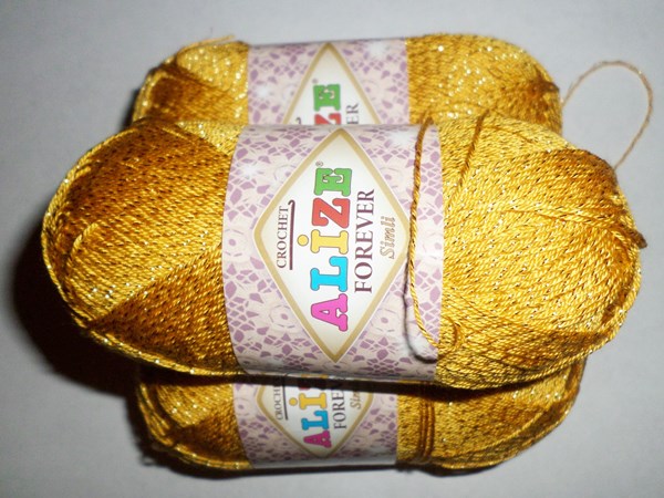 3 madeixas de fio amarelo brilhante com lurex