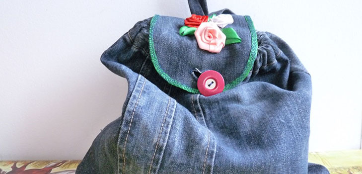 Nós costuramos uma mochila de jeans com nossas próprias mãos - fotos e padrões