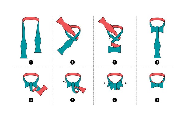 O esquema de amarrar uma borboleta e fazer um bowtie com as próprias mãos