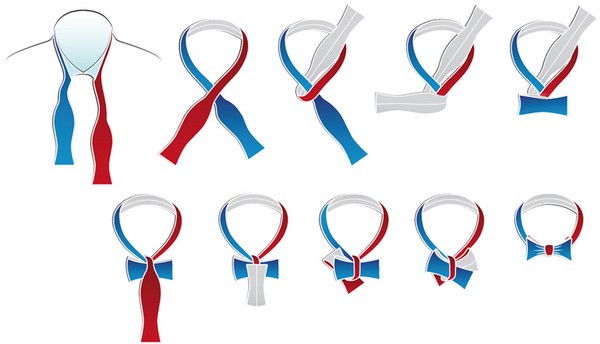 O esquema de amarrar uma borboleta e fazer um bowtie com as próprias mãos
