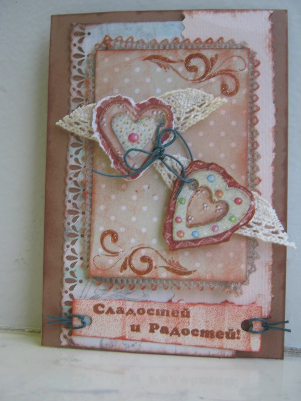 Valentine's handmade - scrapbooking, shebbie-chic, master class, foto. Valentine scrapbooking com suas próprias mãos, foto