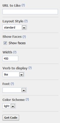 Como eu adiciono um botão? Eu gosto do Facebook?