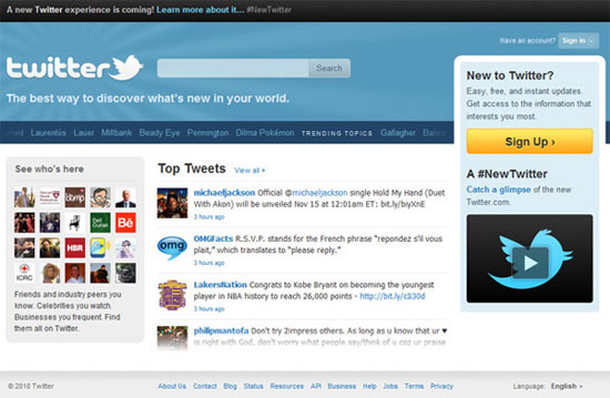 Registro do Twitter Registro do Twitter