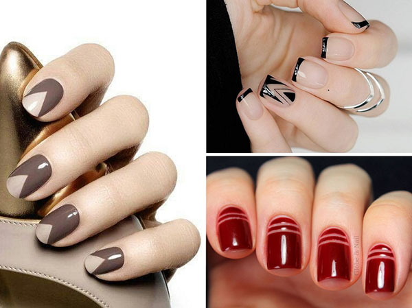 Com os estereótipos do escritório: três opções para uma manicure de negócios chato