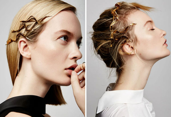 Tendência real-2017: nós carregamos ornamentos brilhantes no cabelo