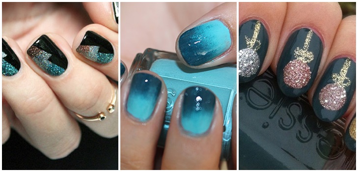 Manicure para o Ano Novo 2017 Fire Cock em casa para unhas curtas e longas. Idéias para revestimento de gel-verniz, foto