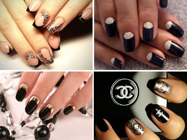 Manicure total preto - Outono tendência-2016