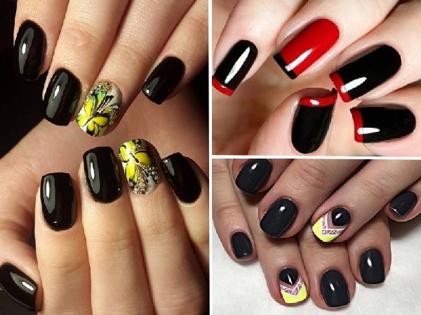 Manicure total preto - Outono tendência-2016