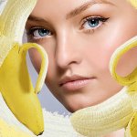 Máscara de uma banana para o rosto Máscara de uma banana para o rosto