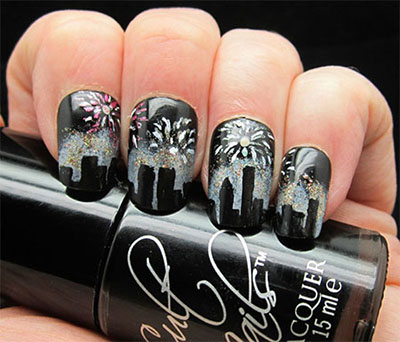 Idéias de manicure incomum para feriados de Ano Novo