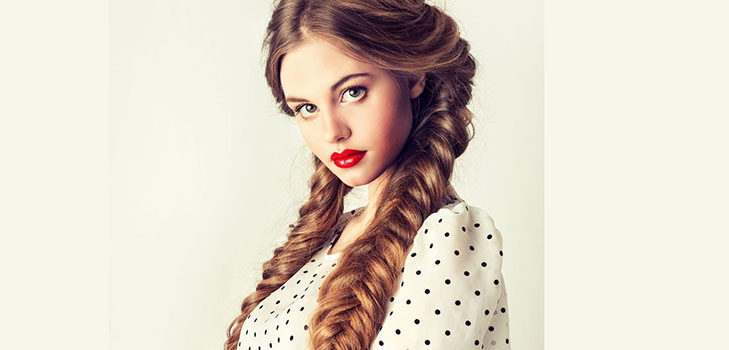 Braid trança em cabelo médio com uma foto