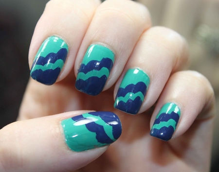 Manicure elegante e fresca 2015: unhas de cor de menta, foto