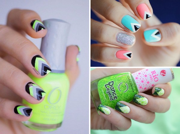 Geometria triangular - tendência de manicure - 2016