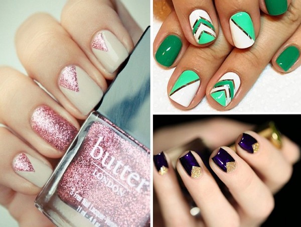 Geometria triangular - tendência de manicure - 2016