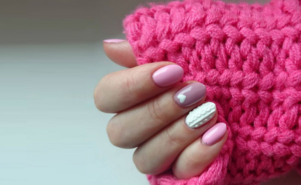 Manicure de malha - uma elegante moda de inverno
