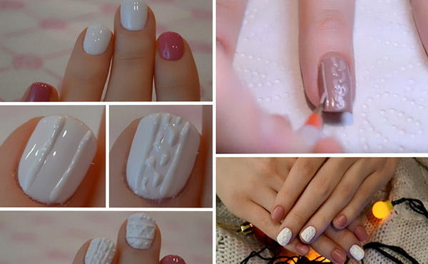Manicure de malha - uma elegante moda de inverno