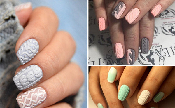 Manicure de malha - uma elegante moda de inverno
