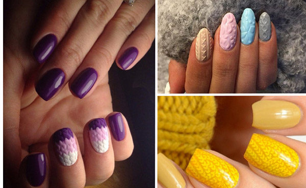 Manicure de malha - uma elegante moda de inverno