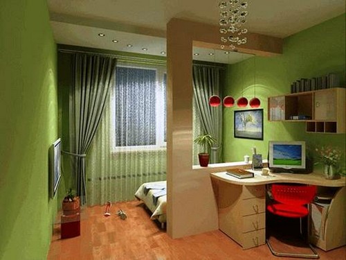 Nós dividimos a sala em duas zonas