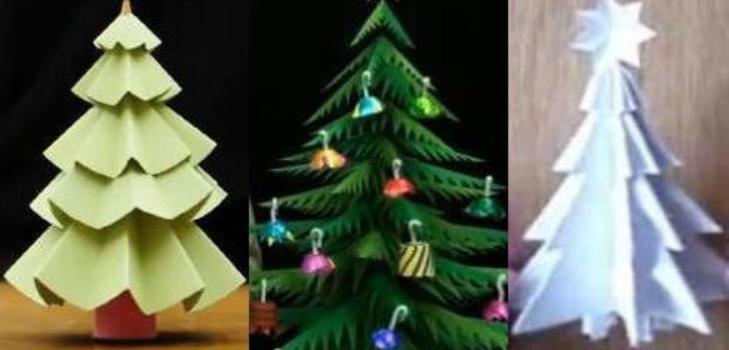 Árvores de natal feitas de papel