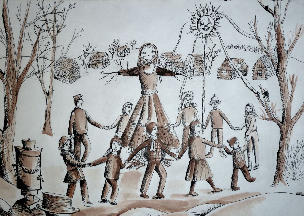 Como desenhar Shrovetide? Desenhe férias de primavera com as crianças