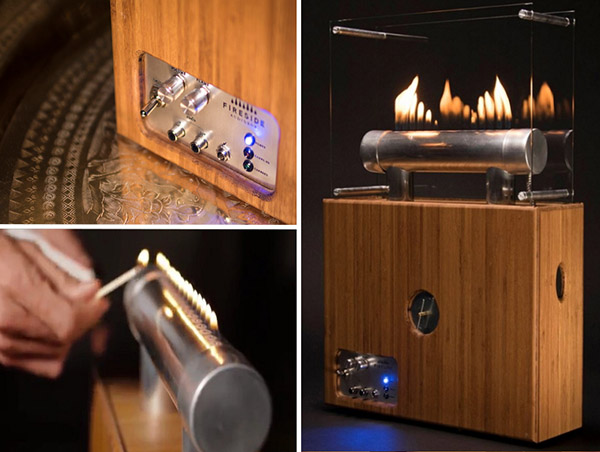 Magia do fogo: coluna-lareira Fireside Audiobox