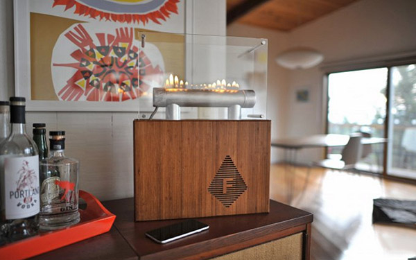 Magia do fogo: coluna-lareira Fireside Audiobox